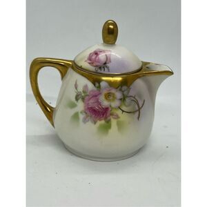 ROYAL RUDOLSTADT Creamer Lid F Kahn Hand Painted Prussia Floral Design Vintage